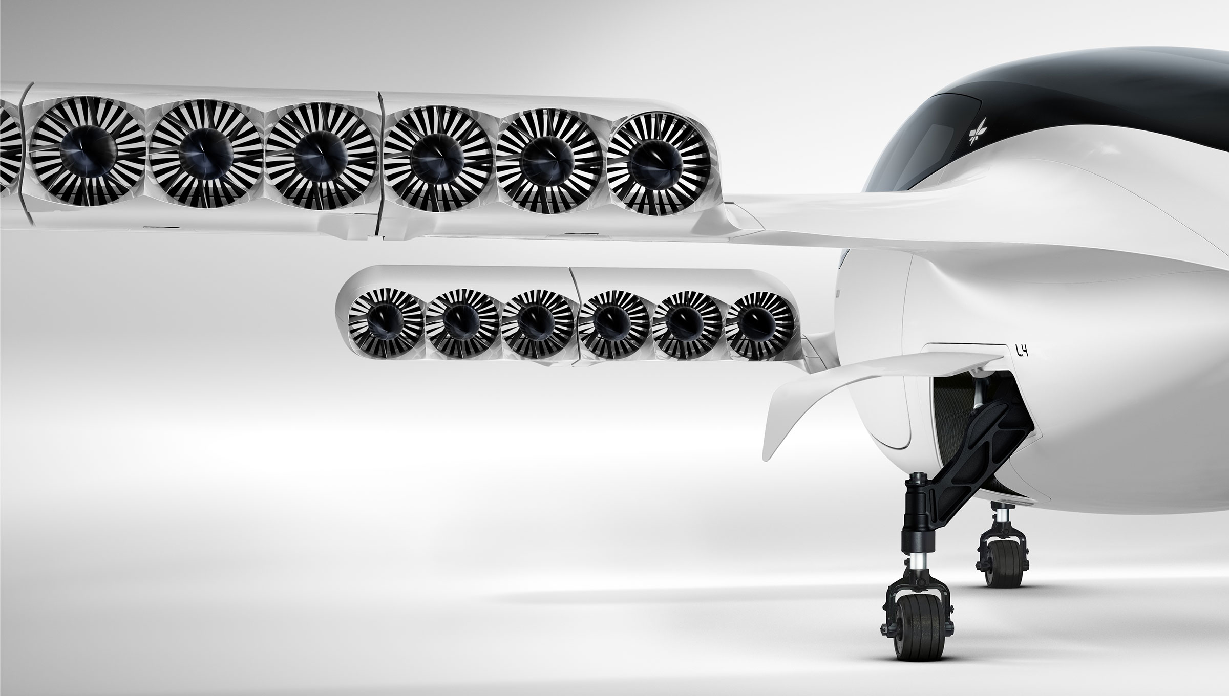 Looking down the left side of the Lilium Jet from behind